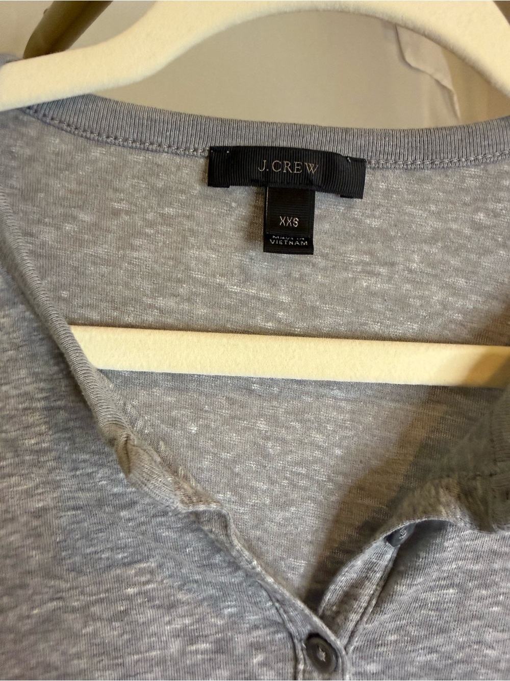 J. Crew Gray Long-Sleeve Henley Top - Picture 3 of 4